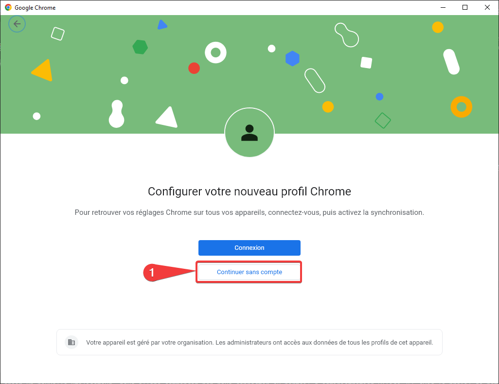 Configurer le profil étape 1