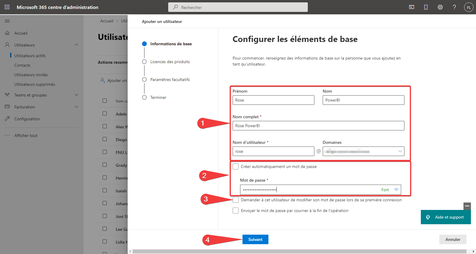 Information sur l’utilisateur