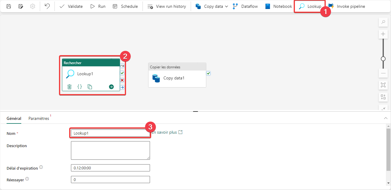 Ajout d’une activité Lookup