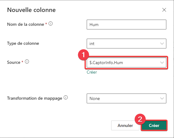 Création du traitement Eventstream - étape 11