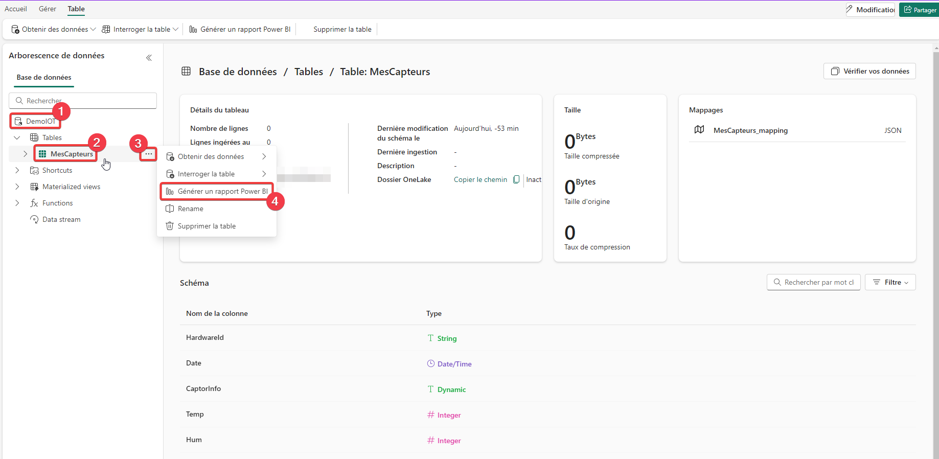 Création du rapport Power BI - étape 1