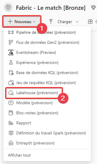 Création d’un lakehouse - étape 1