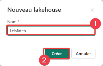 Création d’un lakehouse - étape 2