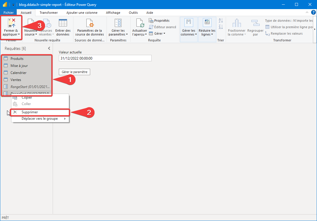 Ouvrir l’éditeur Power Query