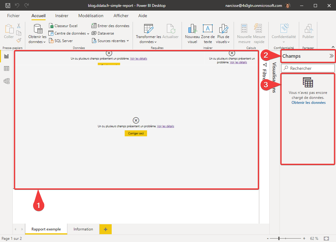 Rapport en erreur dans Power BI desktop