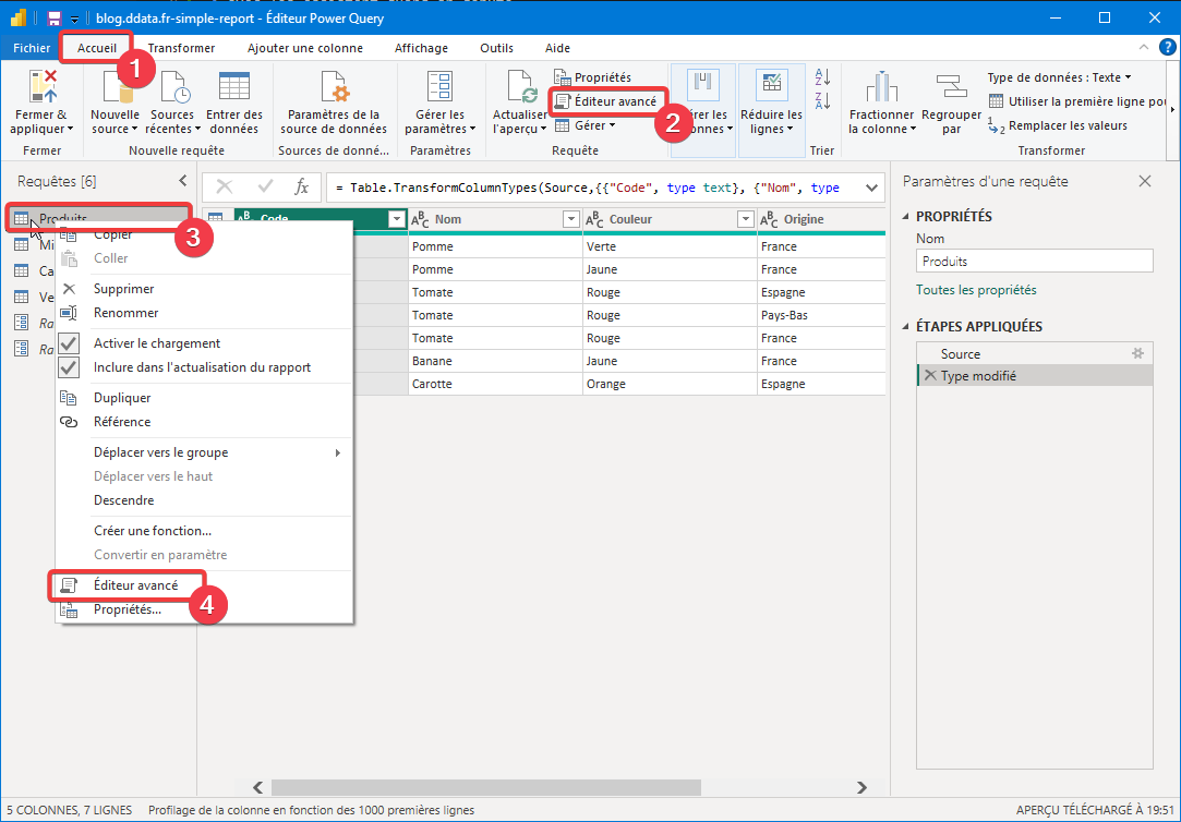 Bien utiliser l'éditeur avancé de Power Query