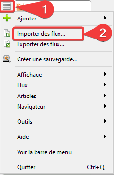 Import du fichier OPML