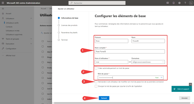 Information sur l&rsquo;utilisateur