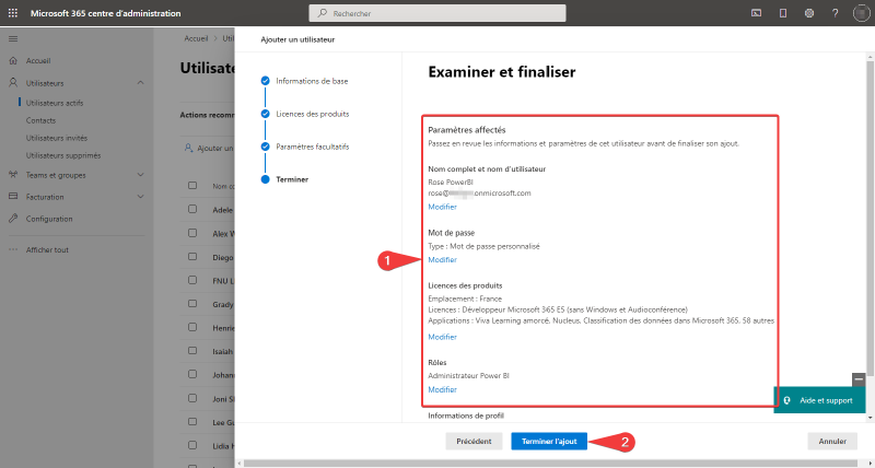 Validation de l&rsquo;utilisateur