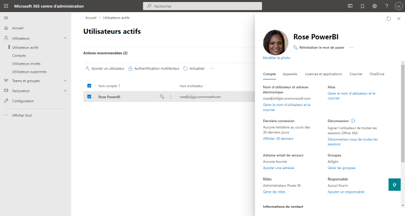 Profil utilisateur terminé