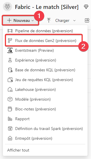 Création d&rsquo;un flux de données
