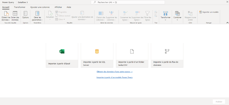 Editeur Power Query Online