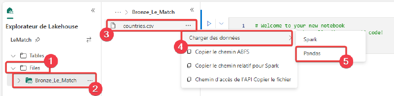 Chargement de données - étape 1