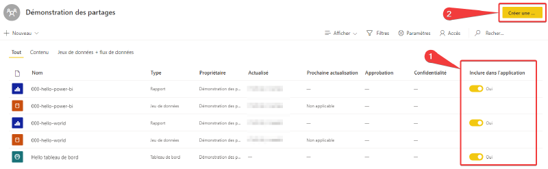 Créer une application