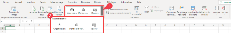 Type de données dans Excel avant publication