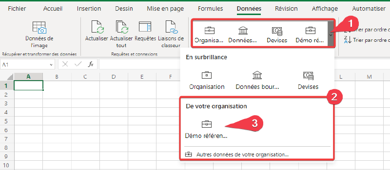 Type de données dans Excel après publication