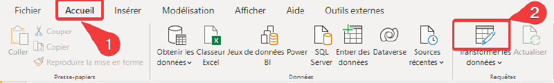 Ecran d&rsquo;acceuil Power Bi Desktop