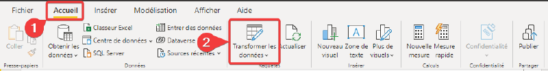 Ouvrir l&rsquo;éditeur Power Query