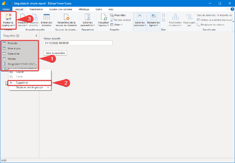 Ouvrir l&rsquo;éditeur Power Query
