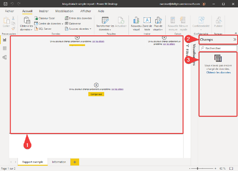Rapport en erreur dans Power BI desktop