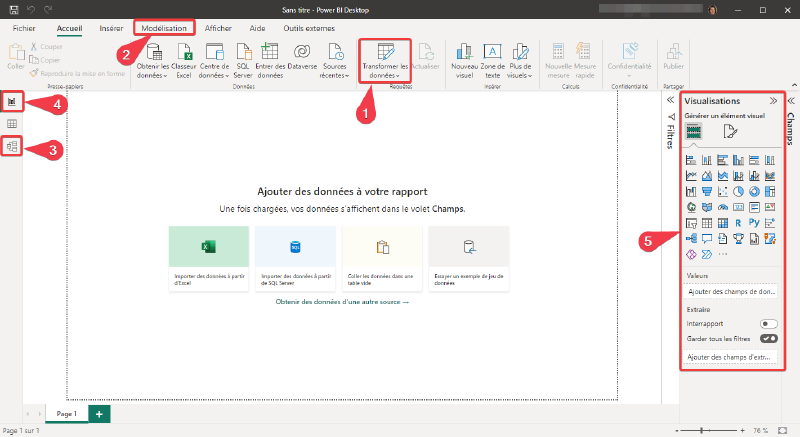 L&rsquo;interface de Power BI)