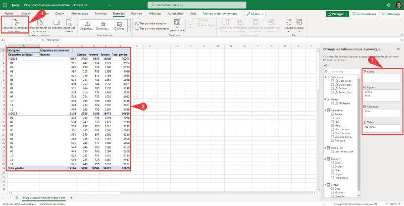 Exemple de fichier Excel