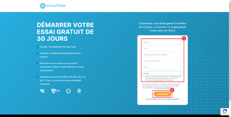 Remplir les informations